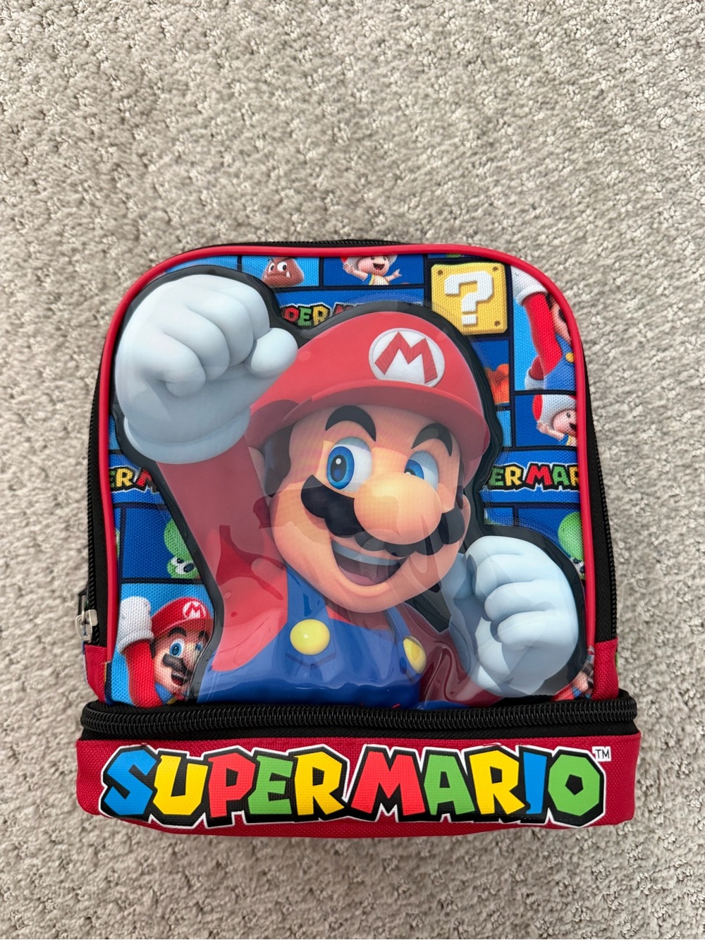 Nintendo Super Mario Red and Blue Kids Lunch Backpack